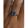 925 Sterling Silver Blue Topaz Ring Size 8