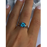 925 Sterling Silver Blue Topaz Ring Size 8