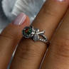 925 Sterling Silver Watermelon Tourmaline Flower Ring Size 6