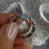 925 Sterling Silver Multi Color Gemstones Earrings Length 0.80 Inch