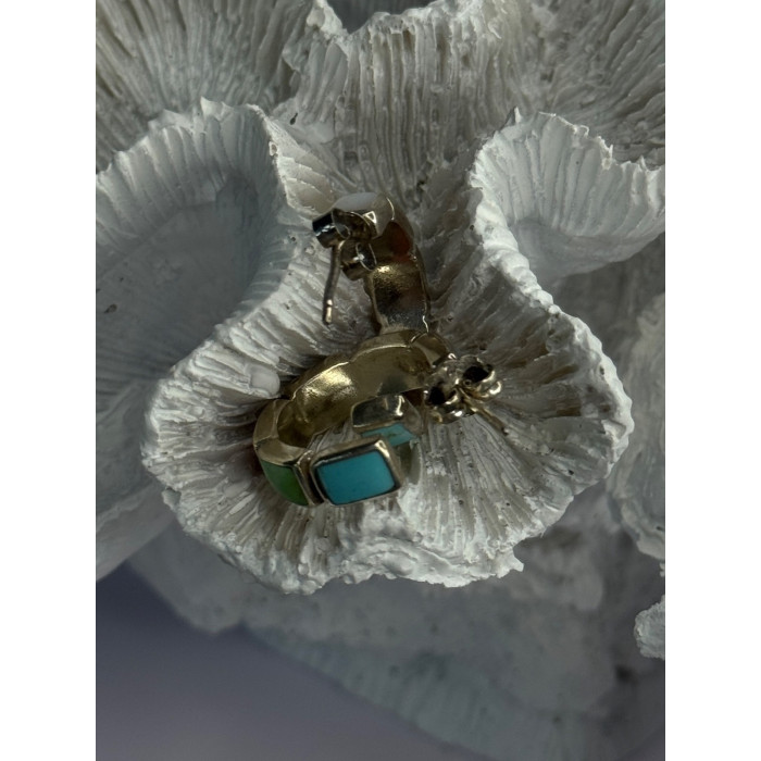 925 Sterling Silver Multi Color Gemstones Earrings Length 0.80 Inch