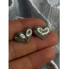 925 Sterling Silver Heart Earrings Length 0.50 Inch