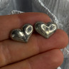925 Sterling Silver Heart Earrings Length 0.50 Inch