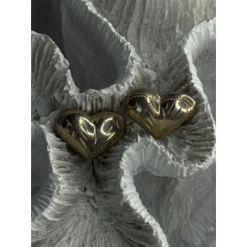 925 Sterling Silver Heart Earrings Length 0.50 Inch