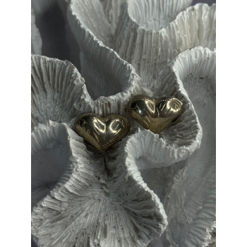 925 Sterling Silver Heart Earrings Length 0.50 Inch