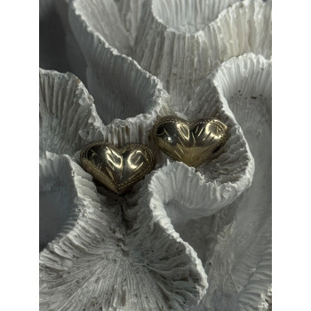 925 Sterling Silver Heart Earrings Length 0.50 Inch