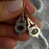 Vintage 925 Sterling Silver Jade Earrings Length 1.40 Inch