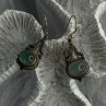Vintage 925 Sterling Silver Jade Earrings Length 1.40 Inch