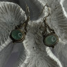 Vintage 925 Sterling Silver Jade Earrings Length 1.40 Inch