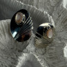 Vintage 925 Sterling Silver Pink Abalone Earrings Length 0.80 Inch