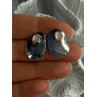 Vintage 925 Sterling Silver Pink Abalone Earrings Length 0.80 Inch