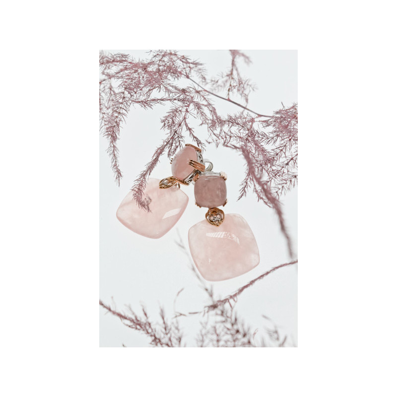 925 Sterling Silver Gold Plated Morganite 