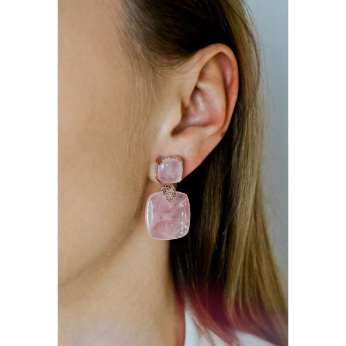 925 Sterling Silver Gold Plated Morganite 
