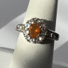 925 Sterling Silver Citrine & Goshenite Ring Size 6.5