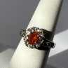 925 Sterling Silver Citrine & Goshenite Ring Size 6.5