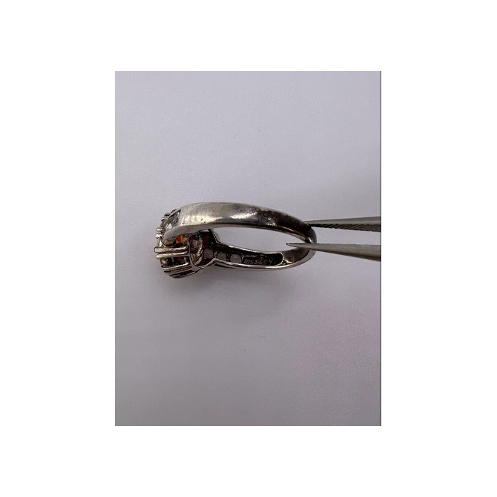 925 Sterling Silver Citrine, Goshenite Ring Size 6.5