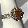 925 Sterling Silver Citrine & Goshenite Ring Size 6.5