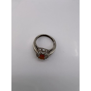 925 Sterling Silver Citrine, Goshenite Ring Size 6.5