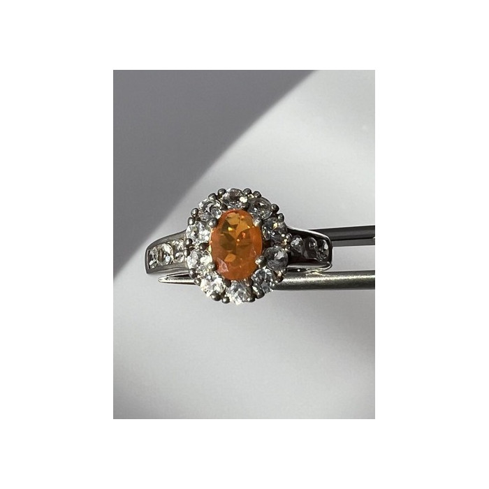 925 Sterling Silver Citrine, Goshenite Ring Size 6.5