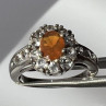 925 Sterling Silver Citrine & Goshenite Ring Size 6.5