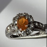 925 Sterling Silver Citrine & Goshenite Ring Size 6.5