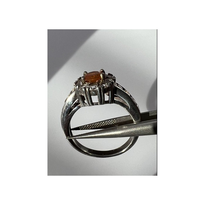 925 Sterling Silver Citrine, Goshenite Ring Size 6.5