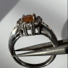 925 Sterling Silver Citrine & Goshenite Ring Size 6.5