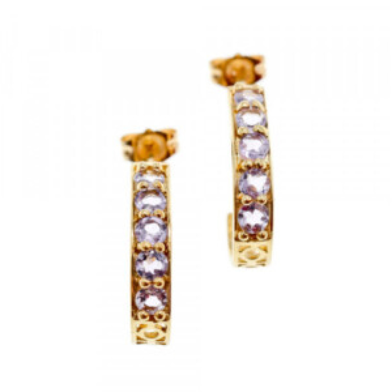 14K Yellow Gold Tanzanite Earrings