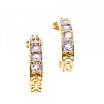 14K Yellow Gold Tanzanite Earrings