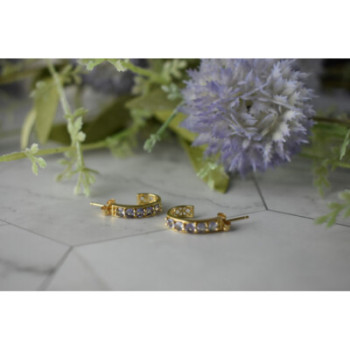 14K YELLOW GOLD TANZANITE EARRINGS