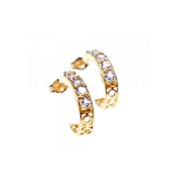 14K YELLOW GOLD TANZANITE EARRINGS