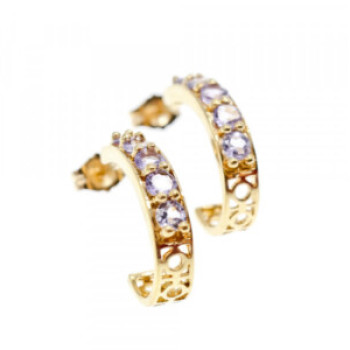 14K Yellow Gold Tanzanite Earrings
