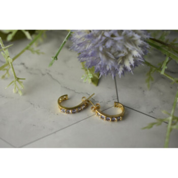 14K YELLOW GOLD TANZANITE EARRINGS