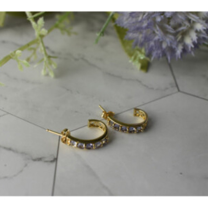 14K Yellow Gold Tanzanite Earrings
