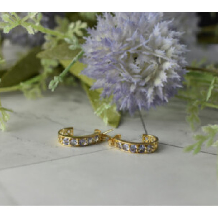 14K Yellow Gold Tanzanite Earrings