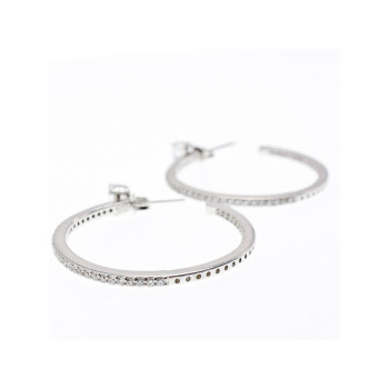 925 Sterling Silver CZ Hoop Earrings
