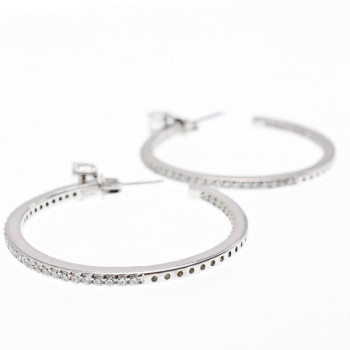925 Sterling Silver CZ Hoop Earrings