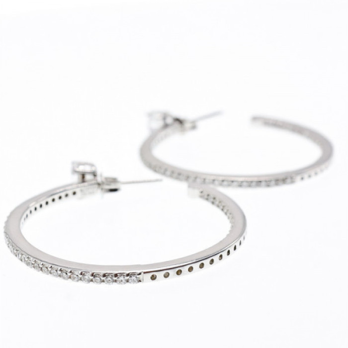 925 Sterling Silver CZ Hoop Earrings
