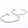 925 Sterling Silver CZ Hoop Earrings