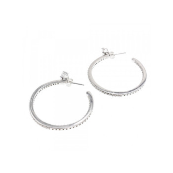 925 Sterling Silver CZ Hoop Earrings
