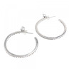 925 Sterling Silver CZ Hoop Earrings