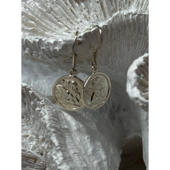 925 Sterling Silver Angels Earrings Length 1.3 Inch