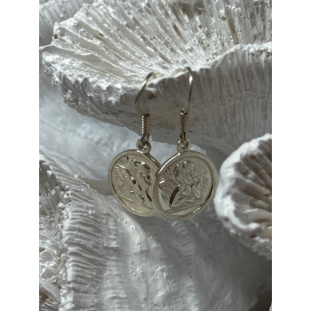 925 Sterling Silver Angels Earrings Length 1.3 Inch