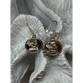 925 Sterling Silver Angels Earrings Length 1.3 Inch