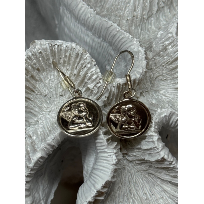 925 Sterling Silver Angels Earrings Length 1.3 Inch