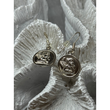 925 Sterling Silver Angels Earrings Length 1.3 Inch