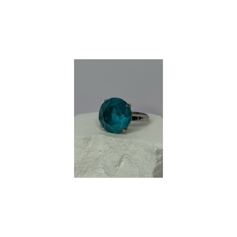 925 Sterling Silver Aquamarine Ring Size 4
