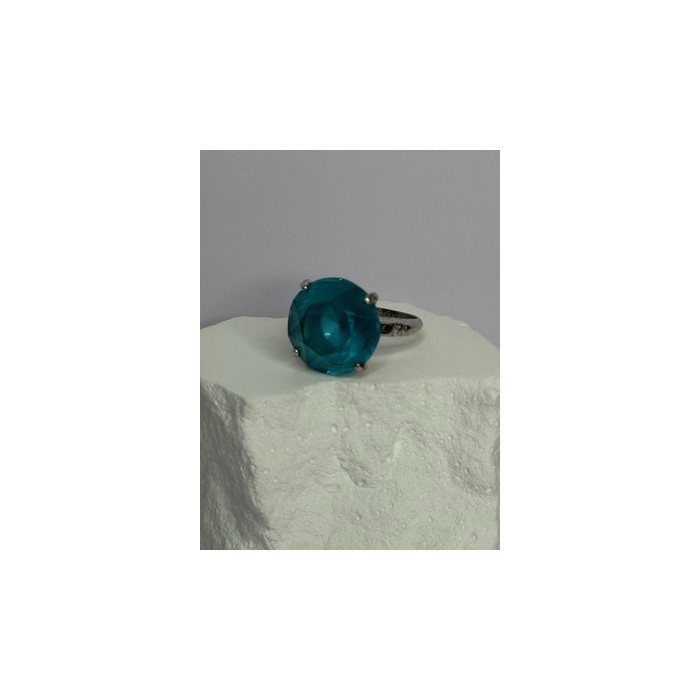 925 Sterling Silver Aquamarine Ring Size 4