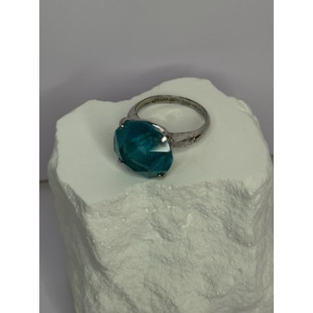 925 Sterling Silver Aquamarine Ring Size 4