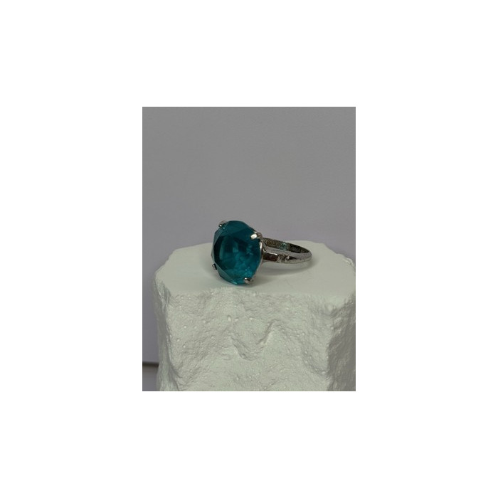 925 Sterling Silver Aquamarine Ring Size 4